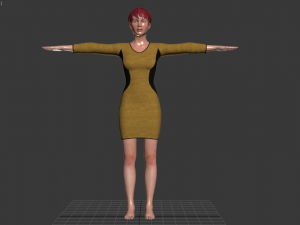 3d realistic woman with clothing driss Model 3D