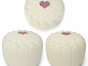 moroccan leather pouf Modelo 3D