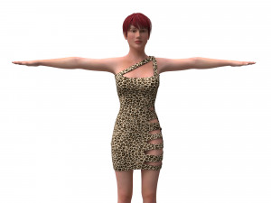 realistic female with clothing louis vuitton | 3D model