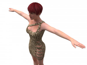 3d realistic female character with clothing dress Model 3D