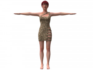 3d realistic female character with clothing dress Model 3D