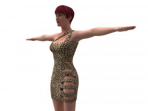 3d realistic female character with clothing dress Model 3D