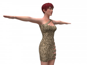 3d realistic female character with clothing dress Model 3D