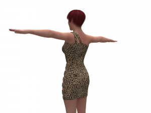 3d realistic female character with clothing dress Model 3D