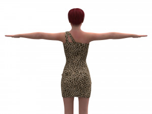 3d realistic female character with clothing dress Model 3D