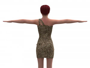 3d realistic female character with clothing dress 3D Model