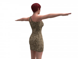 3d realistic female character with clothing dress Model 3D