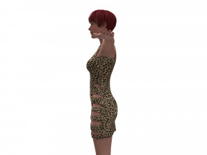 3d realistic female character with clothing dress Model 3D