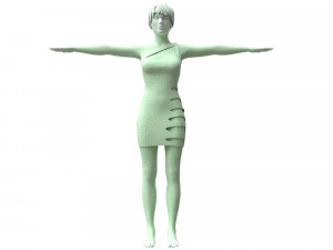 3d realistic female character with clothing dress Model 3D