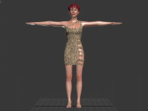3d realistic female character with clothing dress Model 3D