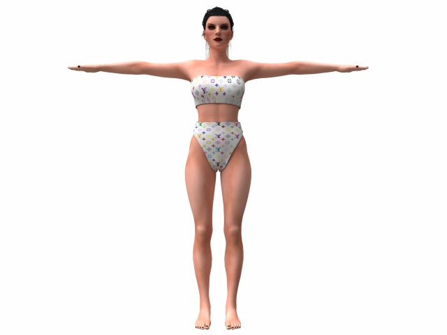 women swimsuit louis vuitton 1 Model 3D .c4d .max .obj .3ds .fbx .stl .blend 