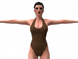 women swimsuit louis vuitton Modelo 3D
