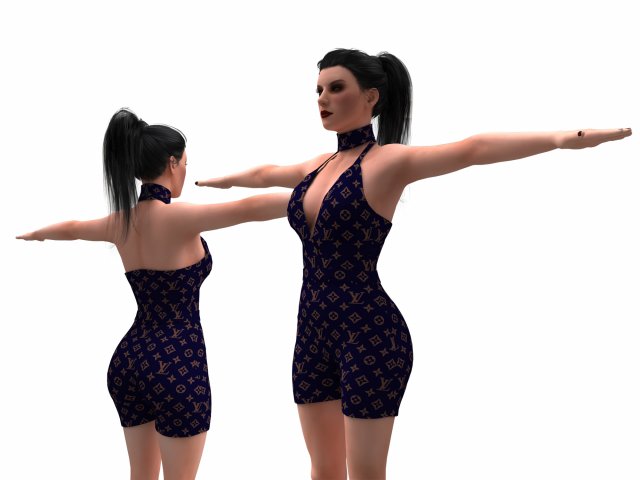 women swimsuit louis vuitton 3D 모델 .c4d .max .obj .3ds .fbx .stl .blend 