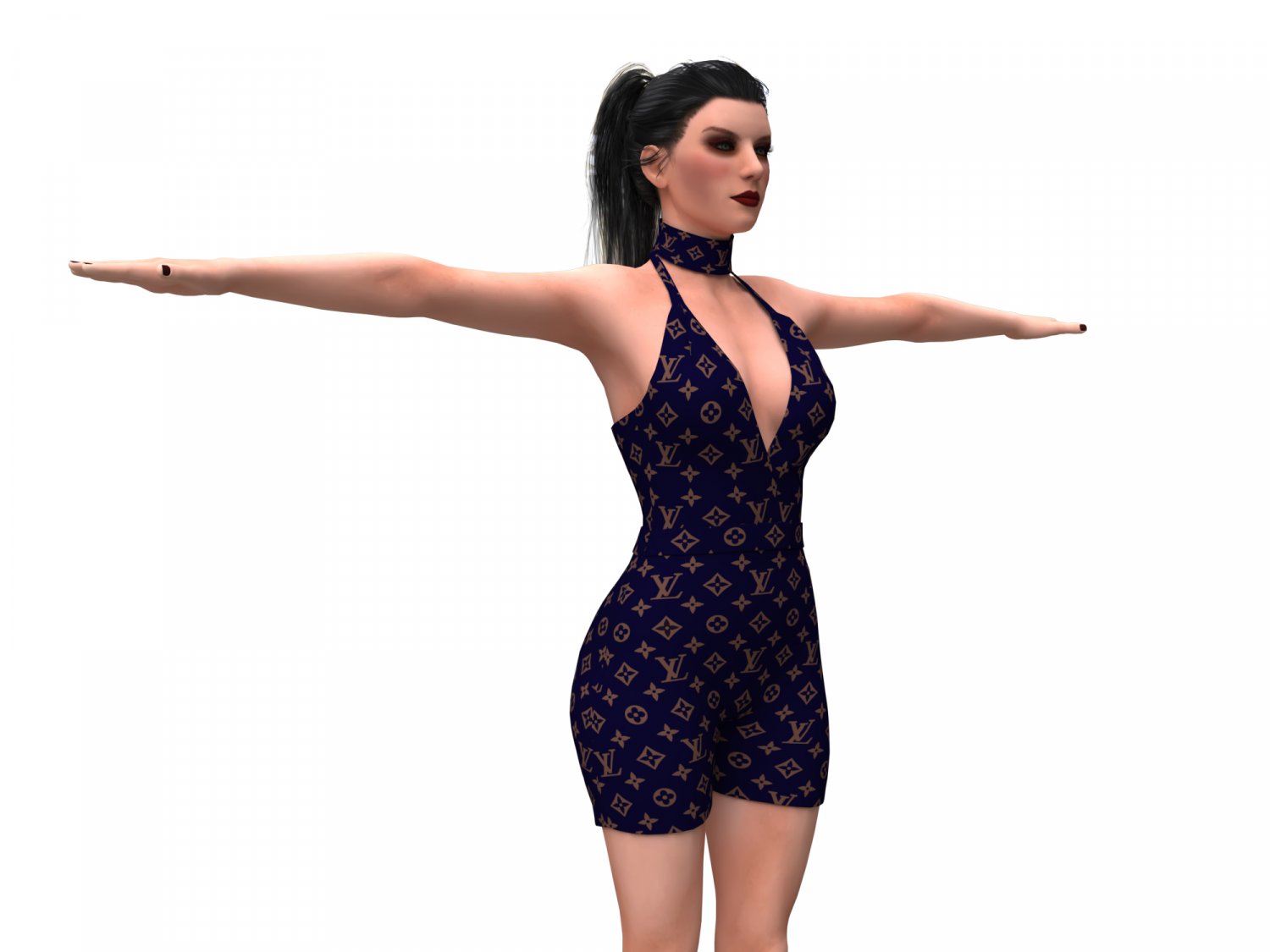 women swimsuit louis vuitton 3D model