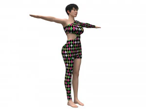 3D ger&ccedil;ek&ccedil;i kadın giyim ile 3D Model