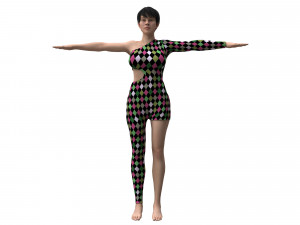 3d realistic female with clothing 3Dモデル