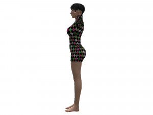 3d realistic female with clothing 3Dモデル