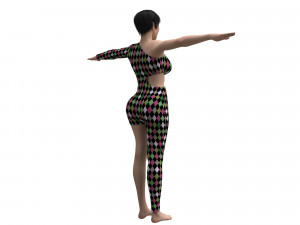3d realistic female with clothing 3Dモデル