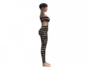 3d realistic female with clothing 3Dモデル