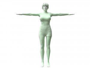 3d realistic female with clothing 3Dモデル