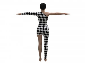 female character with harlequin clothing 3D Model
