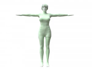 female character with harlequin clothing 3D Model