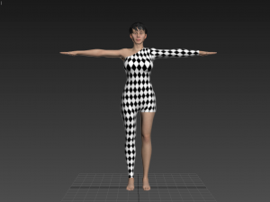 female character with harlequin clothing Modello 3D