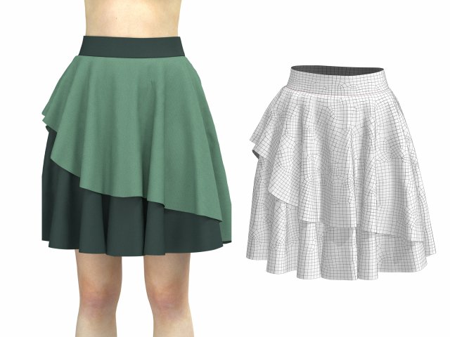 Asymmetrical skirt 3d deals