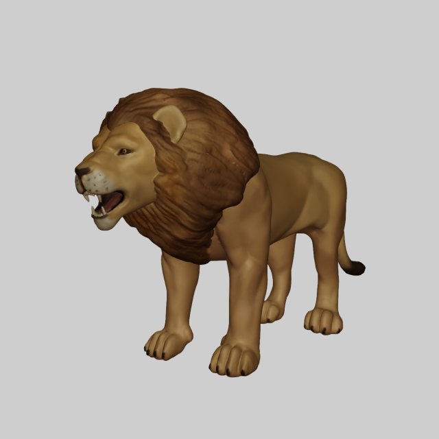 Lion 3D 프린트 모델 .c4d .max .obj .3ds .fbx .stl .blend 