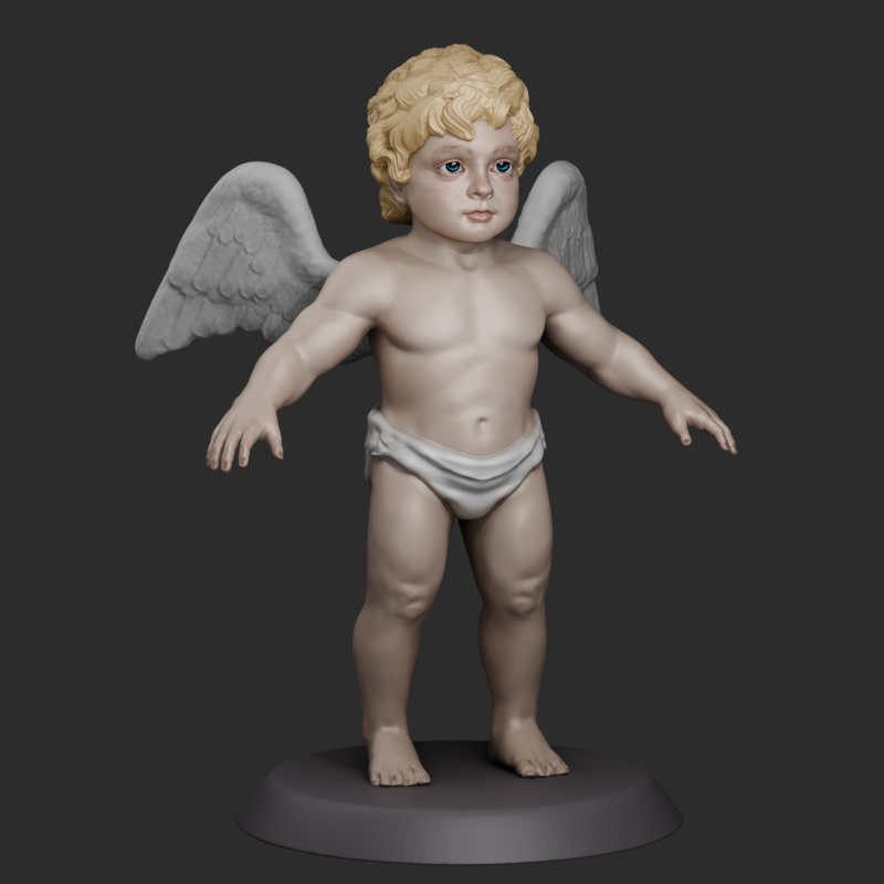 Cherub baby angel 3D Baskı Modeli .c4d .max .obj .3ds .fbx .stl .blend 