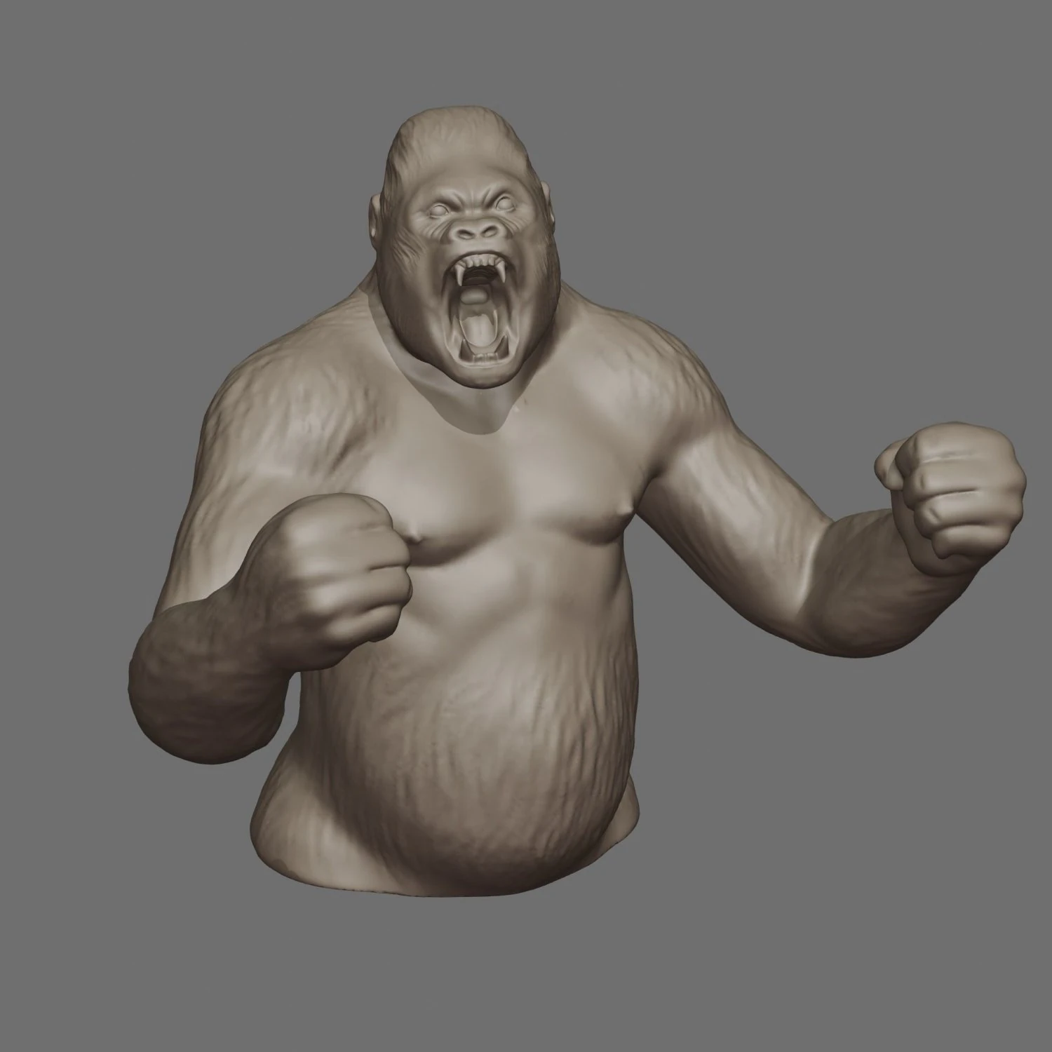 King Kong 3D Print 3D Model .c4d .max .obj .3ds .fbx .stl .blend