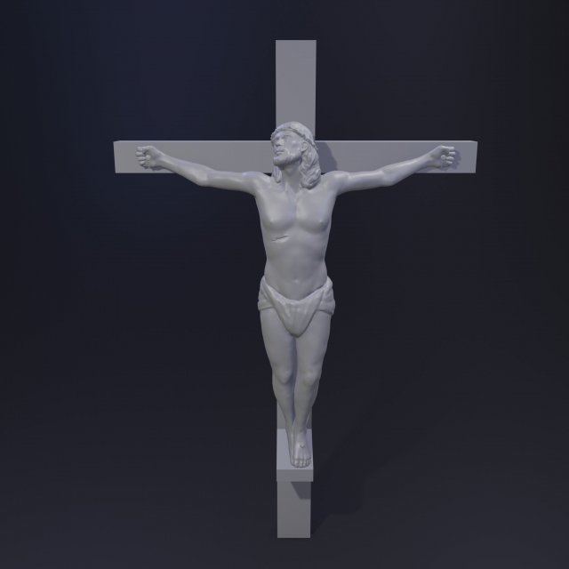 Jesus Christ in Cross 3D Print Model 3D .c4d .max .obj .3ds .fbx .stl .blend 