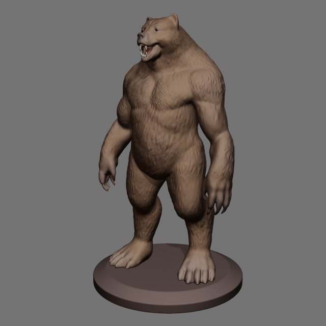Werebear V1 Model do druku 3D .c4d .max .obj .3ds .fbx .stl .blend 