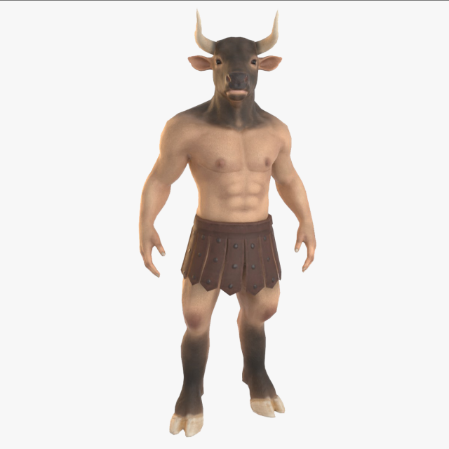 Minotaur Low Poly Rigged 3D Model .c4d .max .obj .3ds .fbx .stl .blend 