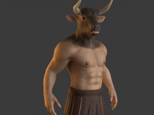 Minotaur Low Poly Rigged 3D Model