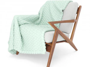 крісло сото з вовняною ковдрою 3D Модель