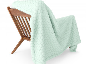 soto chair with wool blanket 3D 모델