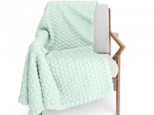 soto chair with wool blanket 3D 모델