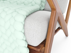 soto chair with wool blanket 3D 모델