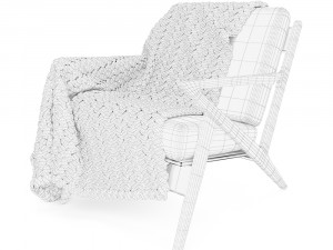 soto chair with wool blanket 3D 모델