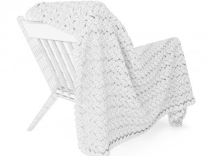 soto chair with wool blanket 3D 모델
