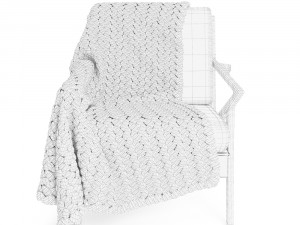 soto chair with wool blanket 3D 모델