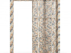 室内折りたたみシャッタードア 3Dモデル