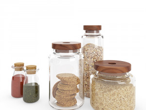 kitchen glass jars 3D Model