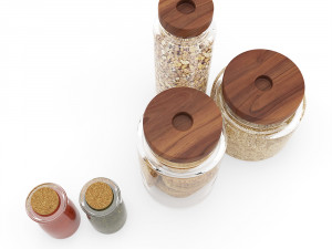kitchen glass jars 3D 模型