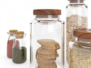 kitchen glass jars 3D 模型