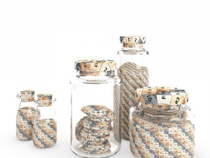 kitchen glass jars 3D 模型
