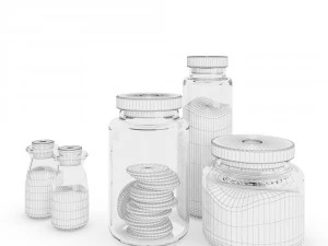 kitchen glass jars 3D Model