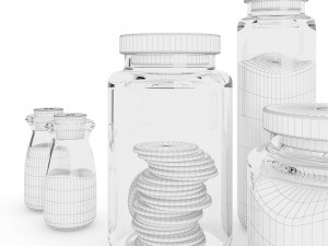 kitchen glass jars 3D 模型