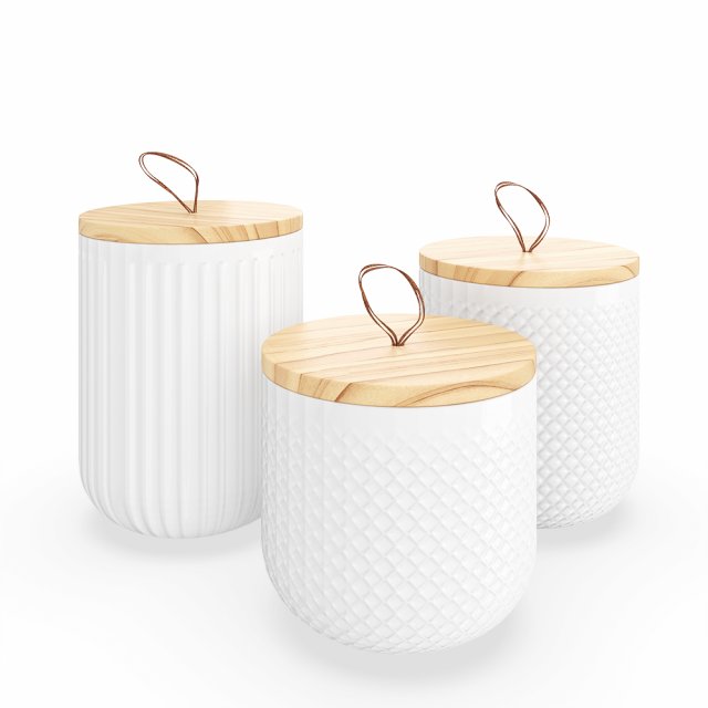textured kitchen canisters Model 3D .c4d .max .obj .3ds .fbx .stl .blend 